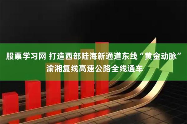 股票学习网 打造西部陆海新通道东线“黄金动脉” 渝湘复线高速公路全线通车